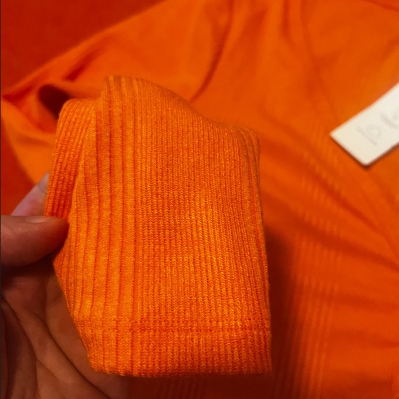 Zara bright orange V-neck ribbed cropped cardigan NWT - Picture 6 of 9